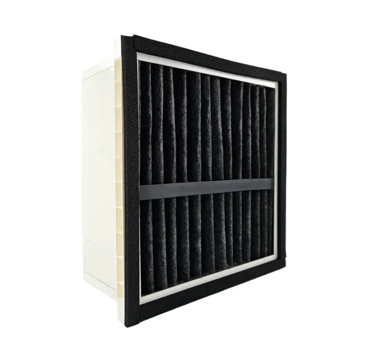 Replacement carbon filter for commercial air filtration machines – angled front view